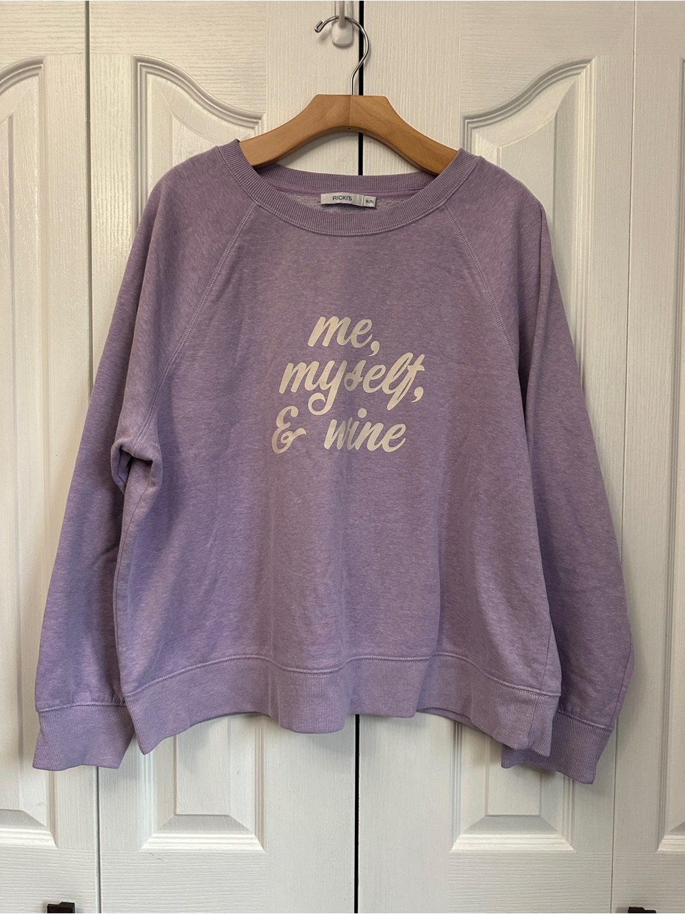 Ricki's Lavender Crewneck Sweatshirt with Cream Screenprint